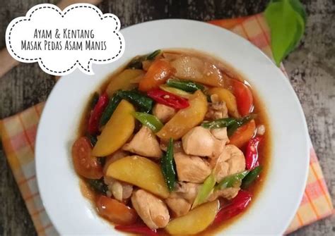Ayam cincang pedas ala thailand. Resep Ayam & Kentang Masak Pedas Asam Manis oleh Vey ...