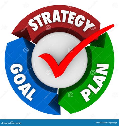 Strategy Goal Plan Three Arrow Diagram Mission Achieve Success Stock