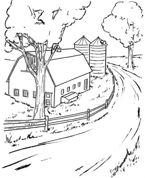 Farm Scene Coloring Pages At Free Printable