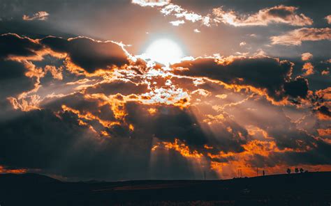 Free Download Download Wallpaper 3840x2400 Clouds Sun Sunset Overcast