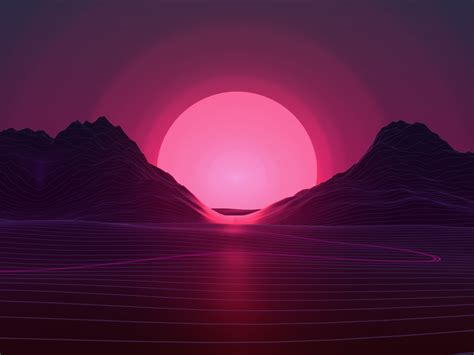Maybe you would like to learn more about one of these? Download 1152x864 wallpaper sunset, mountains, neon pink ...