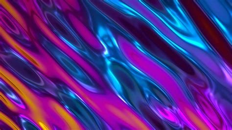 3d Render Abstract Background Iridescent Holographic Foil Metallic Texture Ultraviolet Wavy