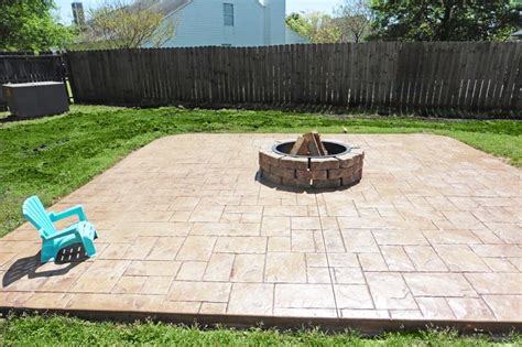 Pin By Jessica Shea On Fire Pit Stamped Concrete Patio Concrete