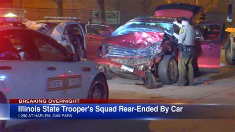 3 Injured Including Isp Trooper After Squad Car Rear Ended On I 290