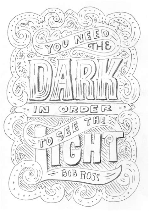 The letters of our quotes also can be coloured. Bob Ross Coloring Page at GetColorings.com | Free ...
