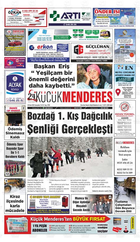 26 Ocak 2022 tarihli Küçük Menderes Gazete Manşetleri