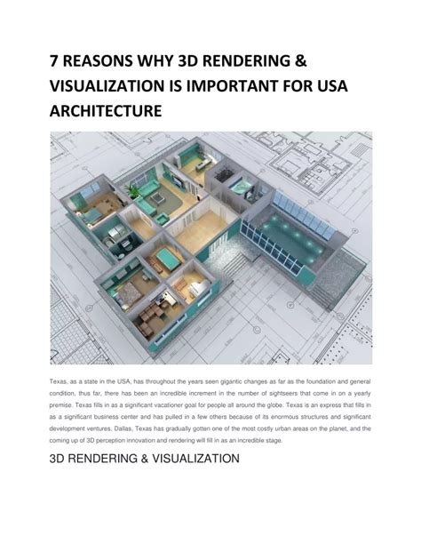 Ppt 7 Reasons Why 3d Rendering And Visualization Is Important For Usa