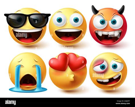 Smiley Face Vector Set Smileys Emoji Icon Collection In Isolated In