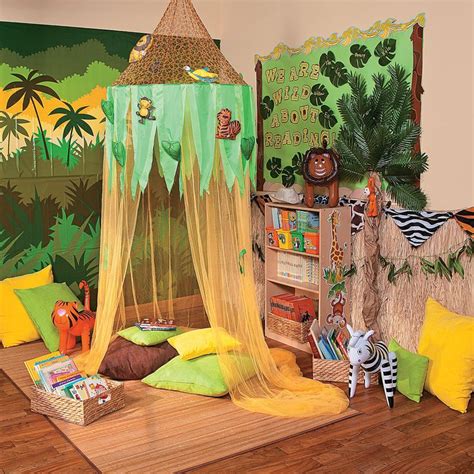 Jungle Reading Corner Idea Jungle Theme Classroom Jungle Theme
