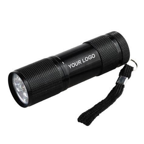 Aluminum 9 Led Torch Light With Strap