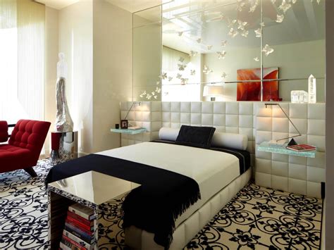 Modern Master Bedroom With Detailed Mirror Wall Hgtv