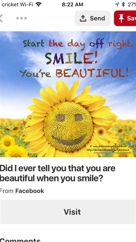 Pin By Judy Dunn On Sunflowers When You Smile You Are Beautiful