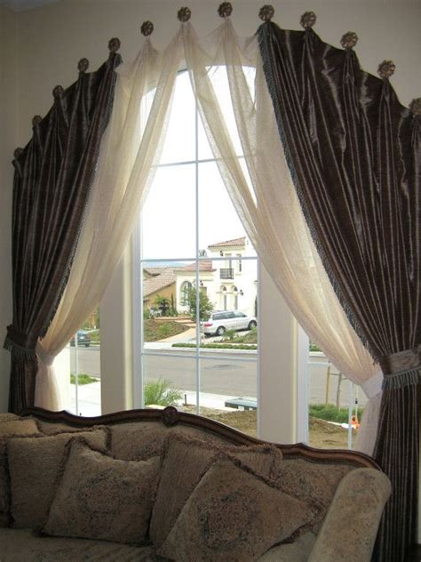 Arched Drapery With Sheers Lovely Arched Window Coverings Curtains
