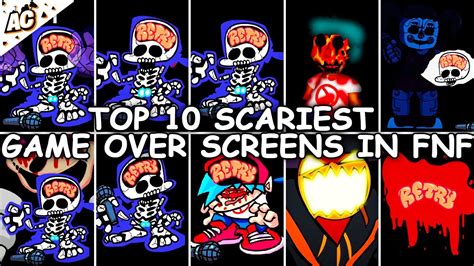 Top 10 Scariest Game Over Screens In Friday Night Funkin Youtube