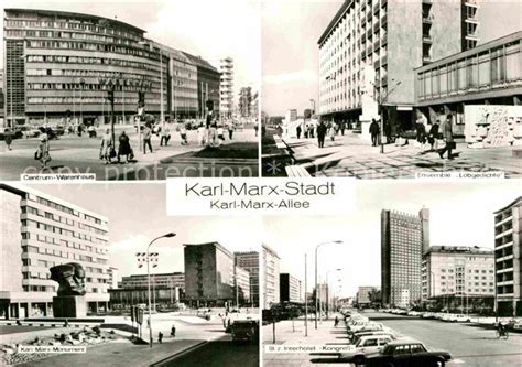 Ak Ansichtskarte Karl Marx Stadt Centrum Warenhaus Ensemble