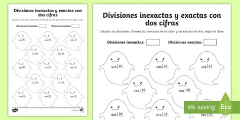 Divisiones Inexactas Y Exactas De Dos Cifras Teacher Made