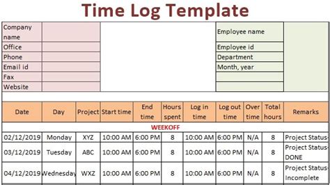 Time Log Template What Is It Reasons Examples How To Use