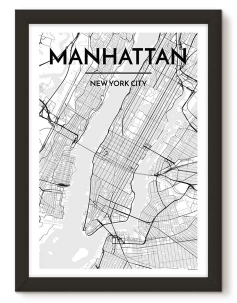 Manhattan Map Art Print Map Art Print Map Art Manhattan Map