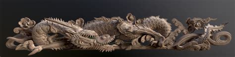 3d Model Carved Japanese Dragon Sculpture Vr Ar Low Poly Cgtrader