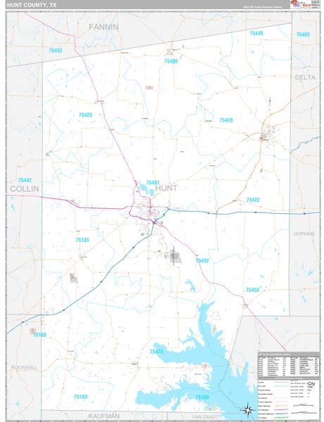 Hunt County Tx 5 Digit Zip Code Maps Premium