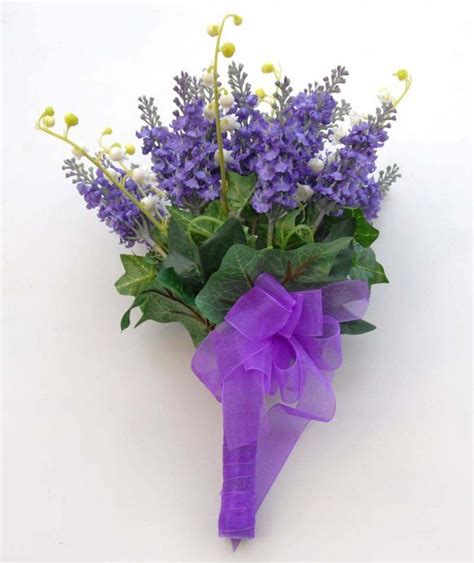 Bridesmaids Silk Lilac Lavender And Lily Of The Valley Wedding Posy