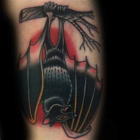 50 Traditional Bat Tattoo Designs For Men Old School Ideas
