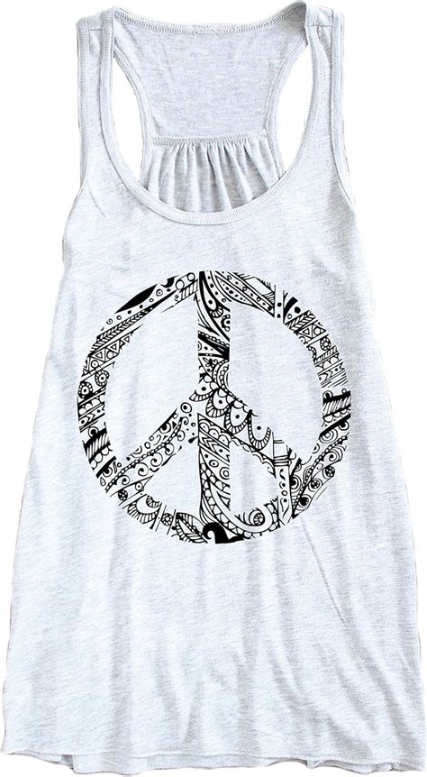 Arima Peace Sign Tank Top Heather Gray At Amazon Womens Clothing Store