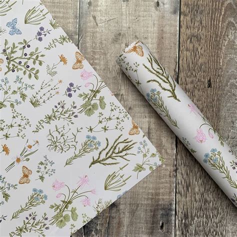 Wild Flower Wrapping Paper Recyclable By Summer Lane Studio