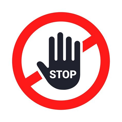 stop sign. the hand stops. flat vector illustration. 2096079 Vector Art 