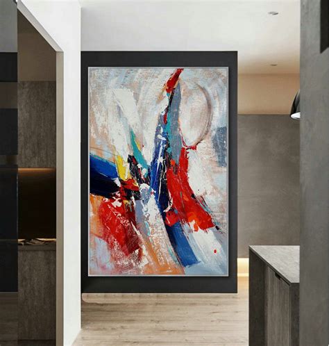 Extra Large Vertical Modern Art Work Contemporary Abstract Wall Art ...