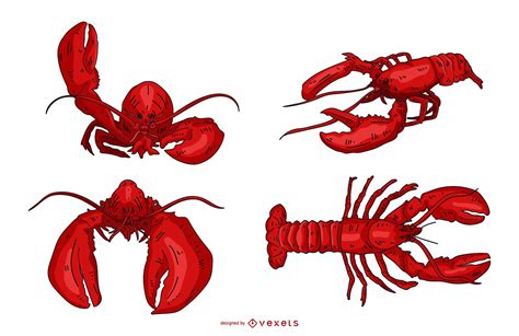 Lobster Illustration Set Vector Download