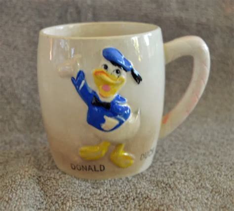 Vintage Ceramic Donald Duck Walt Disney Productions 3 D Mug Cup 500 Picclick