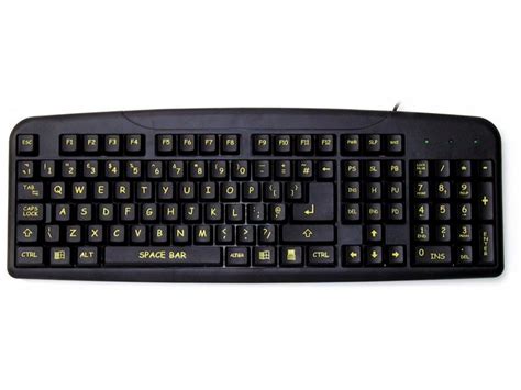 Large Yellow Print Black Keyboard Kbc 240yb The Keyboard Company