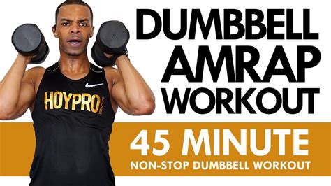 45 Min Full Body Dumbbell Amrap Hiit Workout Super Sweaty Youtube