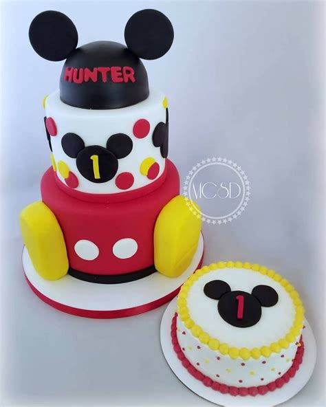 Mickey Mouse 1st Birthday Cake And Smash Cake