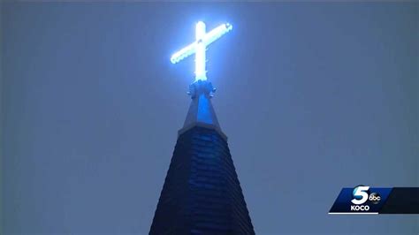 Cross At Downtown Cathedral Illuminates Night Sky For First Time In 50