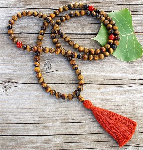 tigers eye mala prayer beads sakura designs