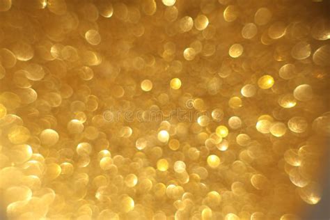 Golden Glitter Christmas Abstract Bokeh Background Blurred Sparkles