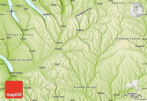 Physical Map Of Cortland County
