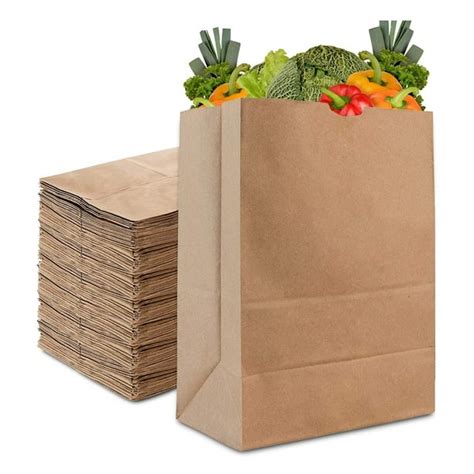 Stock Your Home Large Kraft Brown Paper Grocery Bags 50 Count 57lb