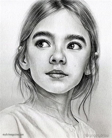 Realistic Portrait Pencil Drawing Girl See Fullimage Real Flickr