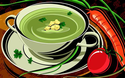Psd Food Illustrations 3162 Vegetable Soup Illustration Wallpapers