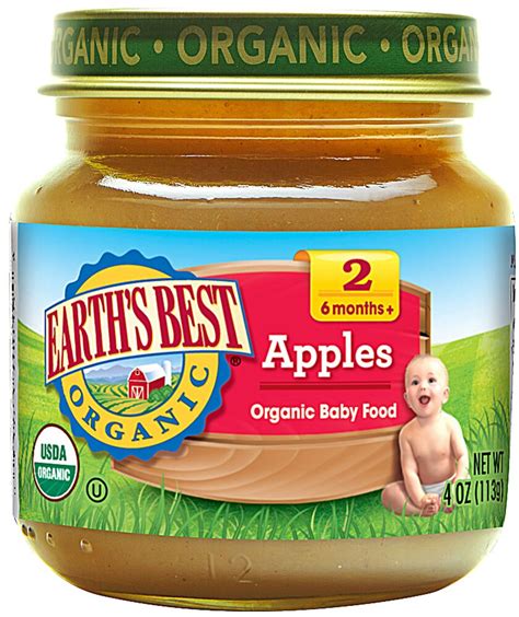Earths Best Organic Baby Food Stage 2 Apple 4 Oz Vitacost