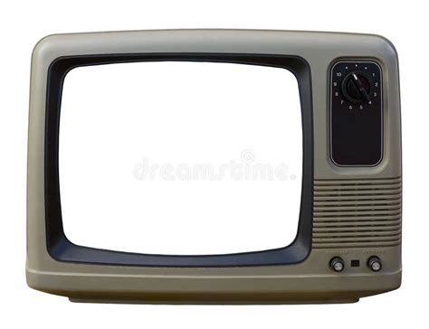 Old Tv Over A White Background Stock Photo Image Of Grey View 3679778