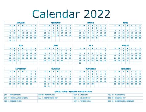 Calendário 2022 Png