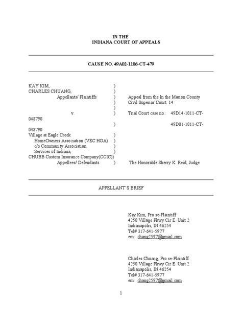 Indiana Court Of Appeal Appellants Brief 49a02 1106 Ct 479 01apr2012 1