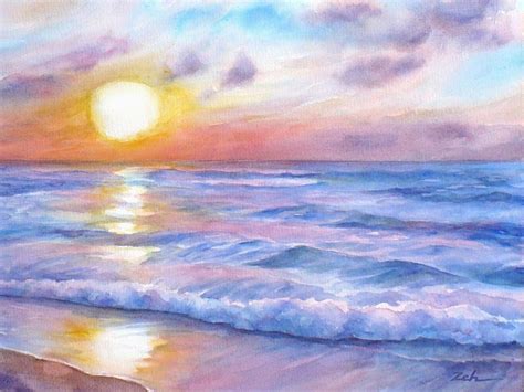 Pin By Donatafineart On Sunsets In 2021 Watercolor Ocean Sunset