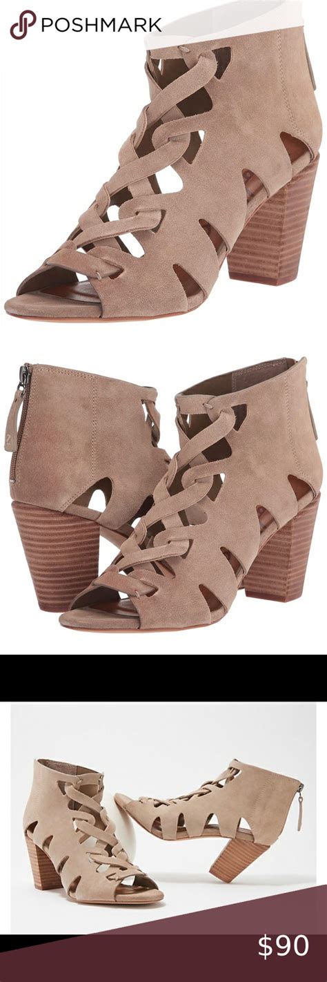 Zodiac Womans Camila Peep Toe Bootie Taupe Suede Zodiac Shoes Heels In