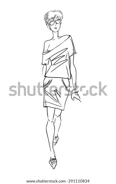 Illustration Woman Skirt Blouse Stock Vector Royalty Free 291110834 Shutterstock