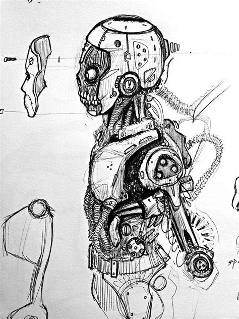 Human Robot Humanoid Sketch Art Design